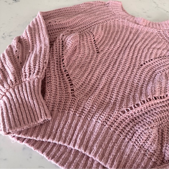 Express pink heart balloon sleeve knit sweater - Picture 4 of 4